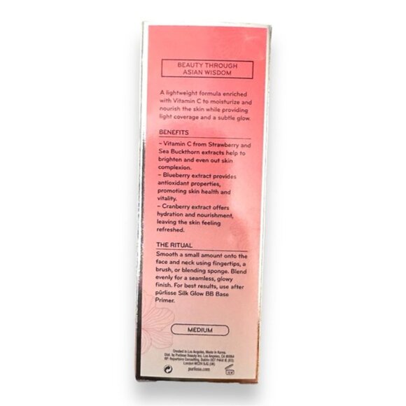 🆕 NWT Purlisse SHEER GLOW STRAWBERRY VITAMIN C TINTED MOISTURIZER Medium - Picture 7 of 9